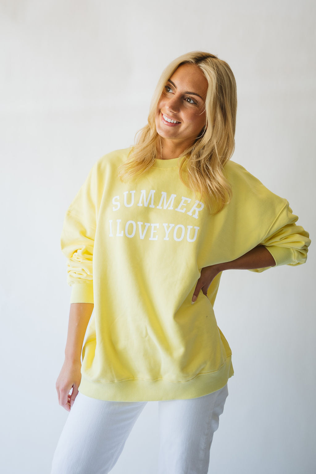 Summer I Love You Unisex Butter Yellow Sweatshirt