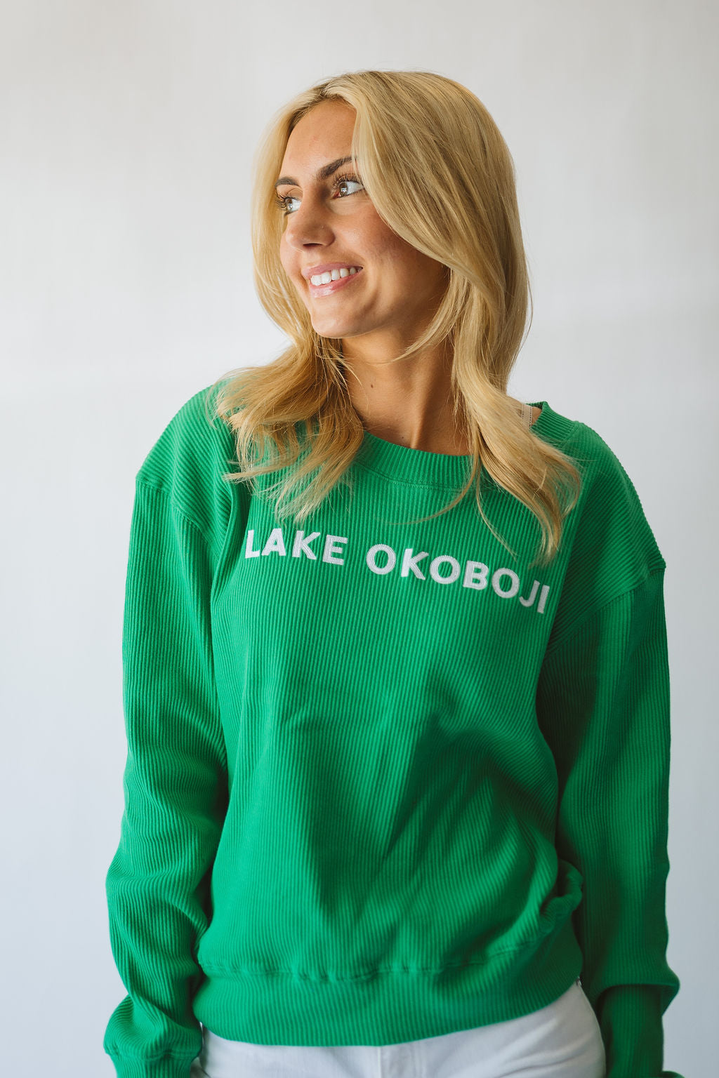 Lake Okoboji Ropes Ribbed Sweatshirt - Green