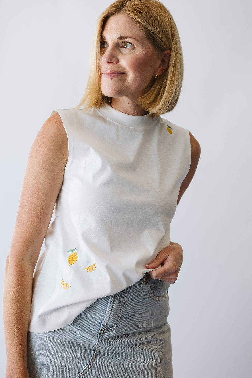 Lemons Embroidered Tank