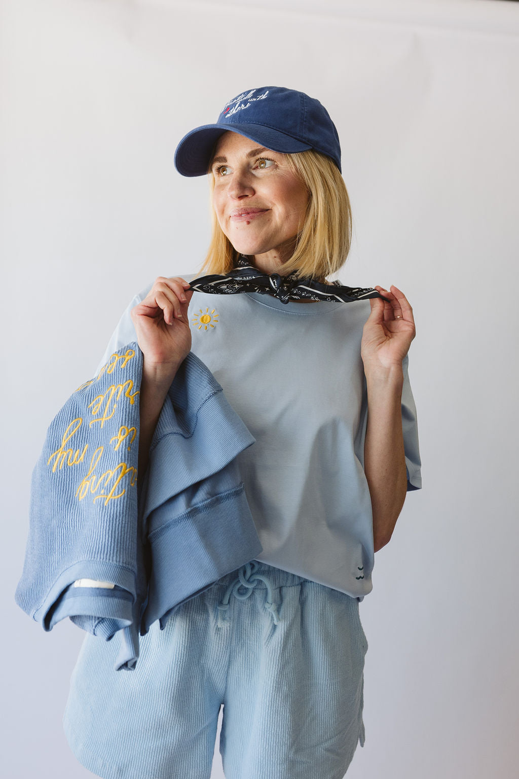 Sun &amp; Waves Embroidered T-Shirt
