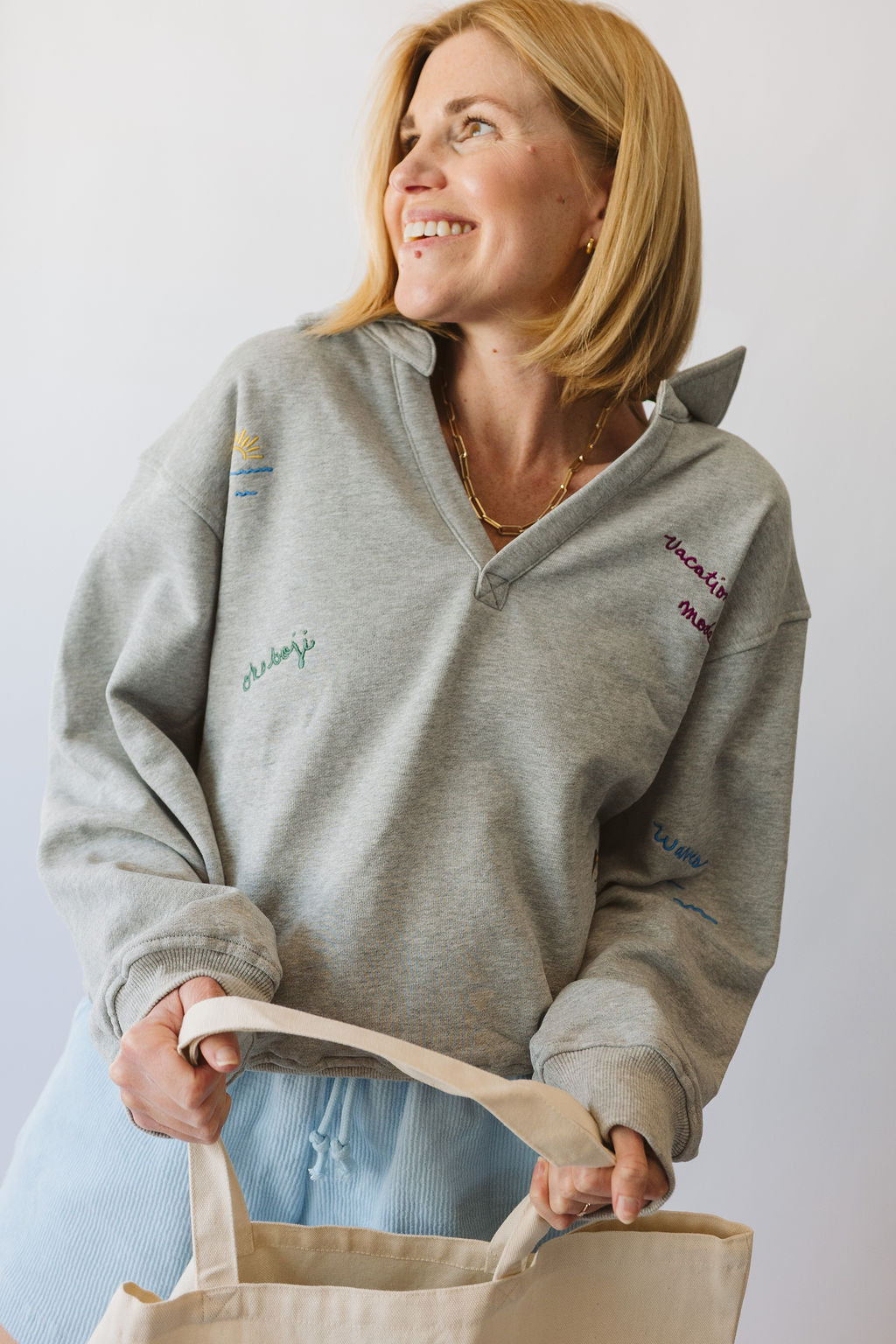 Vacation Mode Icon Polo Sweatshirt